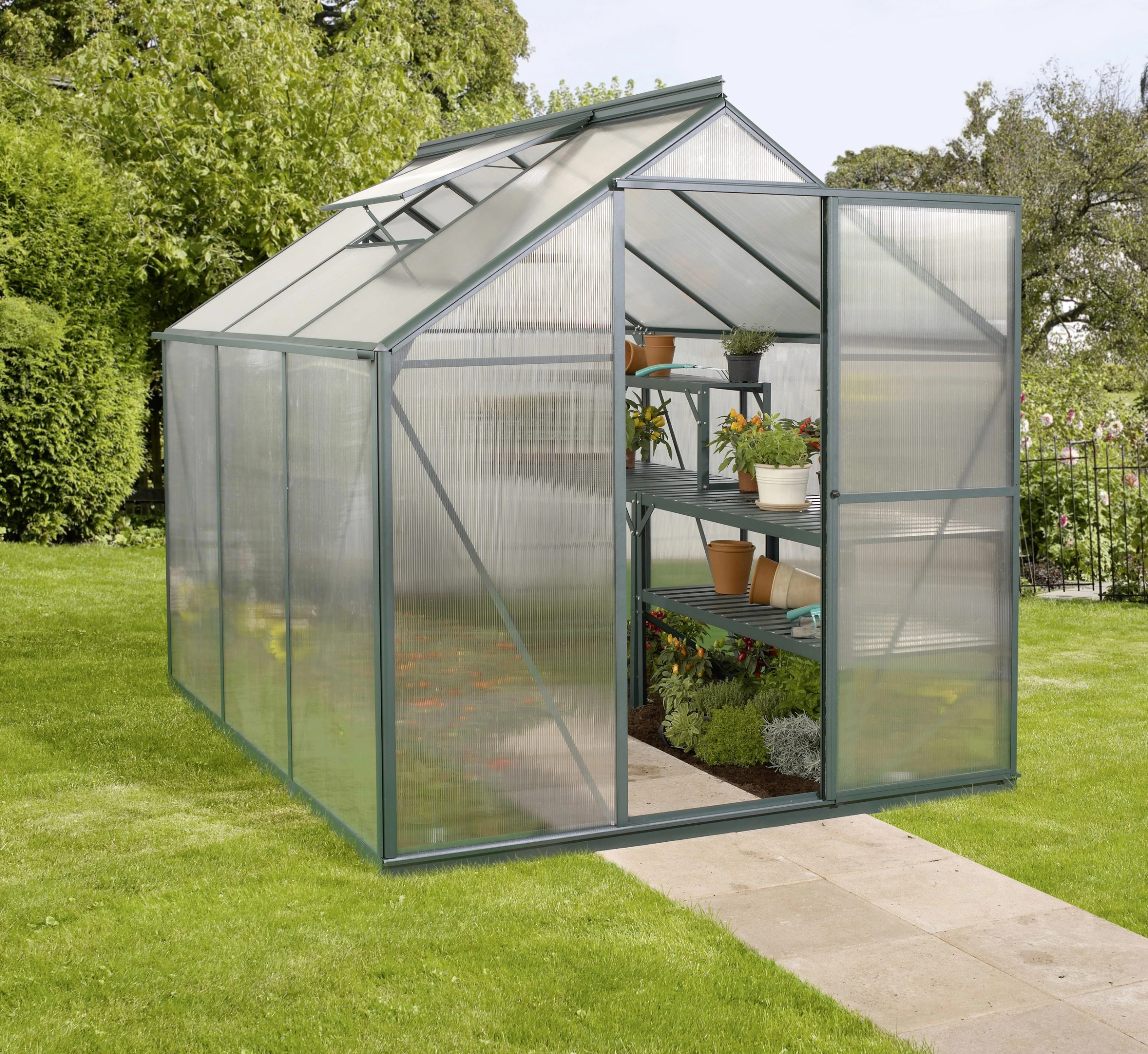 Vitavia Gewächshaus Eos 4600 190 x 226 cm smaragd 6 mm Hohlkammerplatten Vitavia Gewächshaus Eos 4600 190 X 226 Cm Smaragd 6 Mm Hohlkammerplatten -Vitavia Speichern 4005717080914 1769392 scaled