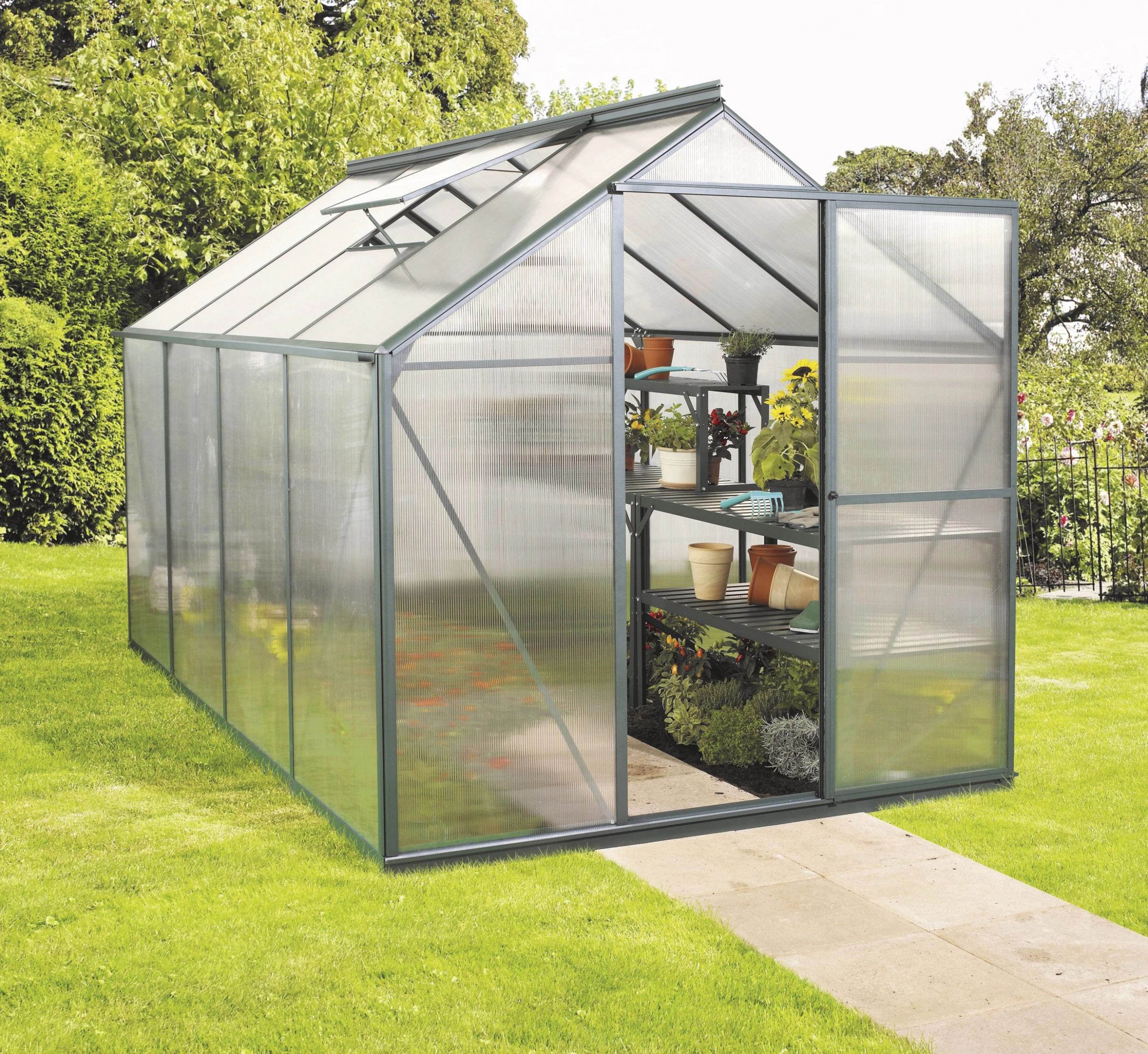 Vitavia Gewächshaus Eos 6000 190 x 302 cm smaragd 6 mm Hohlkammerplatten Vitavia Gewächshaus Eos 6000 190 X 302 Cm Smaragd 6 Mm Hohlkammerplatten -Vitavia Speichern 4005717080952 1769396 scaled