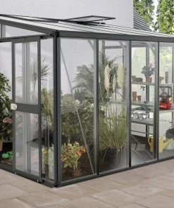 Vitavia Anlehngewächshaus Helena 8600 268 X 344 Cm Schwarz 3 Mm Sicherheitsglas