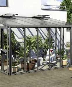 Vitavia Anlehngewächshaus Helena 10200 268 X 407 Cm Schwarz 3 Mm Sicherheitsglas