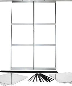 Vitavia Doppellschiebetür-Set Sirius Aluminium 3 Mm Sicherheitsglas