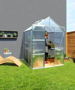 Vitavia Anlehngewächshaus Flora 3800 192 X 190 Cm Aluminium 4 Mm Hohlkammerplatten -Vitavia Speichern 4005717109899 2