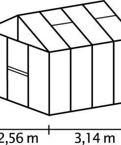 Vitavia Gewächshaus Zeus 8100 256 X 314 Cm Schwarz 16 Mm Hohlkammerplatten
