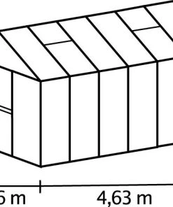 Vitavia Gewächshaus Zeus 11900 266 X 473 Cm Schwarz 16 Mm Hohlkammerplatten