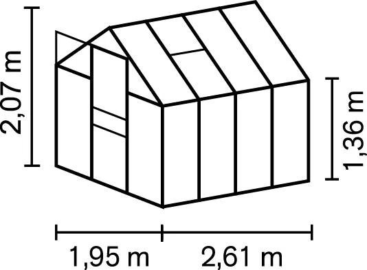 Vitavia Gewächshaus Apollo 5000 194 x 263 cm aluminium 6 mm Hohlkammerplatten Vitavia Gewächshaus Apollo 5000 194 X 263 Cm Aluminium 6 Mm Hohlkammerplatten -Vitavia Speichern 4005717127213 1