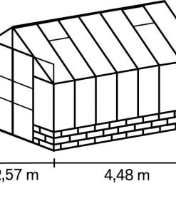 Vitavia Gewächshaus Cassandra 11500 256 X 450 Cm Schwarz 3 Mm Sicherheitsglas Ohne Sockel