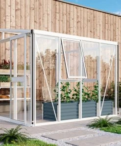 Vitavia Anlehngewächshaus Helena 7000 268 X 281 Cm Weiß 3 Mm Sicherheitsglas