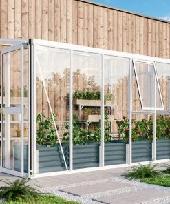 Vitavia Anlehngewächshaus Helena 10200 268 X 407 Cm Weiß 3 Mm Sicherheitsglas