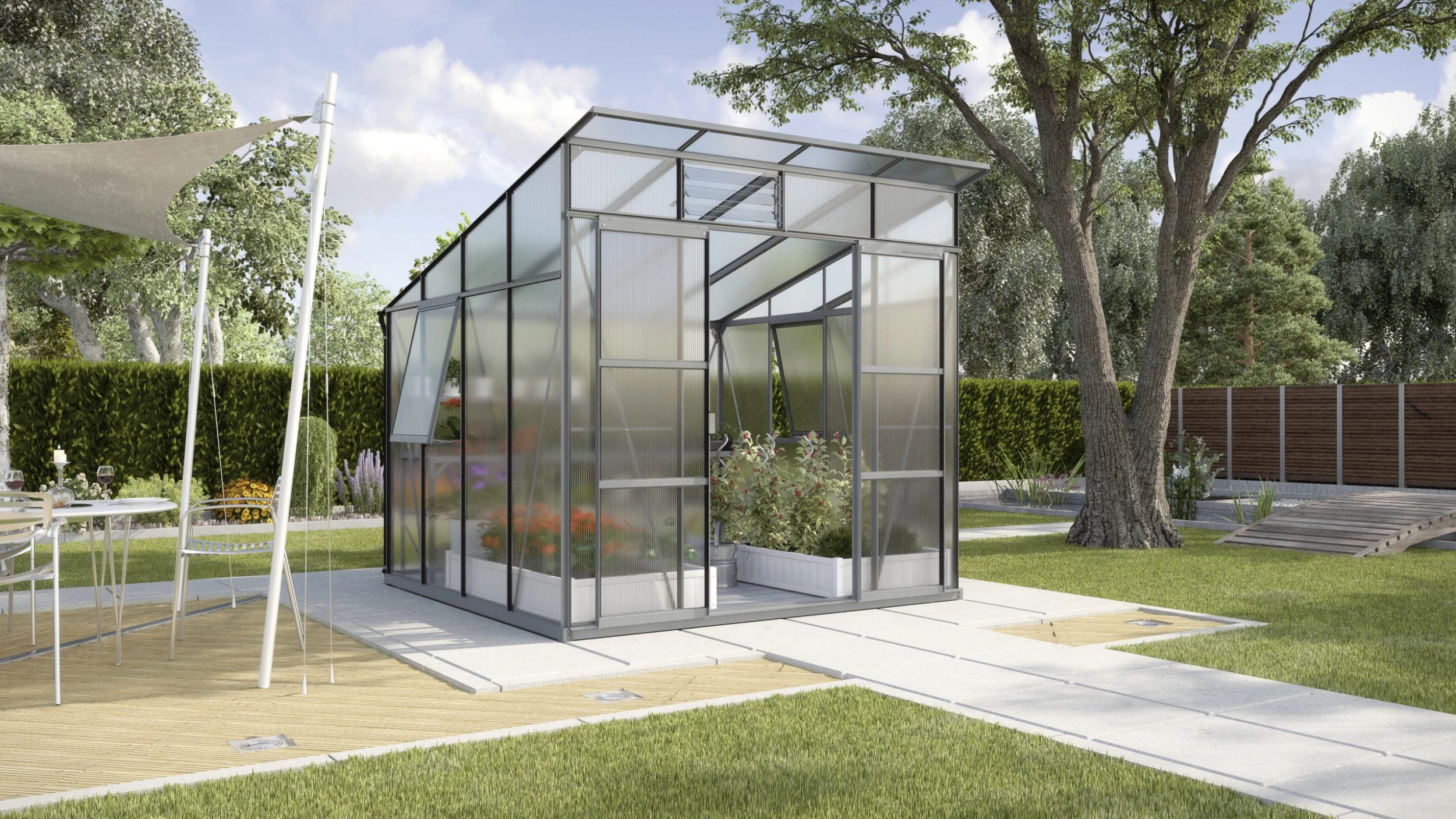 Vitavia Gewächshaus Freya 7600 254 x 254 cm schwarz 6 mm Hohlkammerplatten Vitavia Gewächshaus Freya 7600 254 X 254 Cm Schwarz 6 Mm Hohlkammerplatten -Vitavia Speichern 4005717138448 scaled