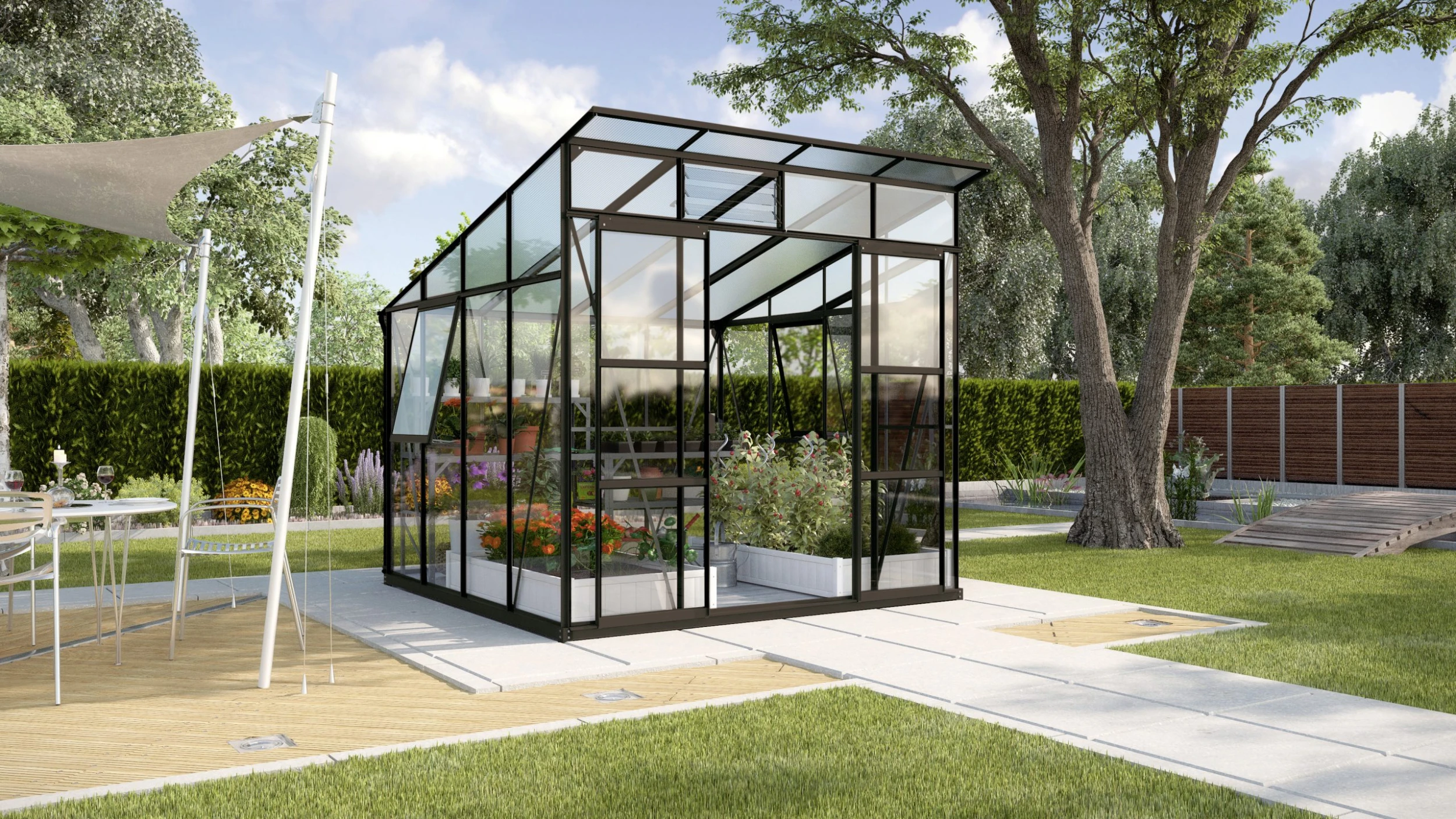 Vitavia Gewächshaus Freya 7600 254 x 254 cm schwarz 3 mm Sicherheitsglas Vitavia Gewächshaus Freya 7600 254 X 254 Cm Schwarz 3 Mm Sicherheitsglas -Vitavia Speichern 4005717179014 3436010 scaled