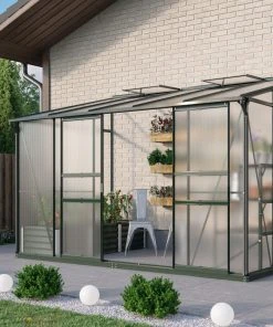 Vitavia Anlehngewächshaus Osiris 6500 190 X 317 Cm Smaragd 4 Mm Hohlkammerplatten