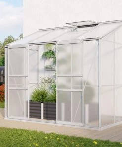 Vitavia Anlehngewächshaus Styx 3300 128 X 254 Cm Aluminium 4 Mm Hohlkammerplatten