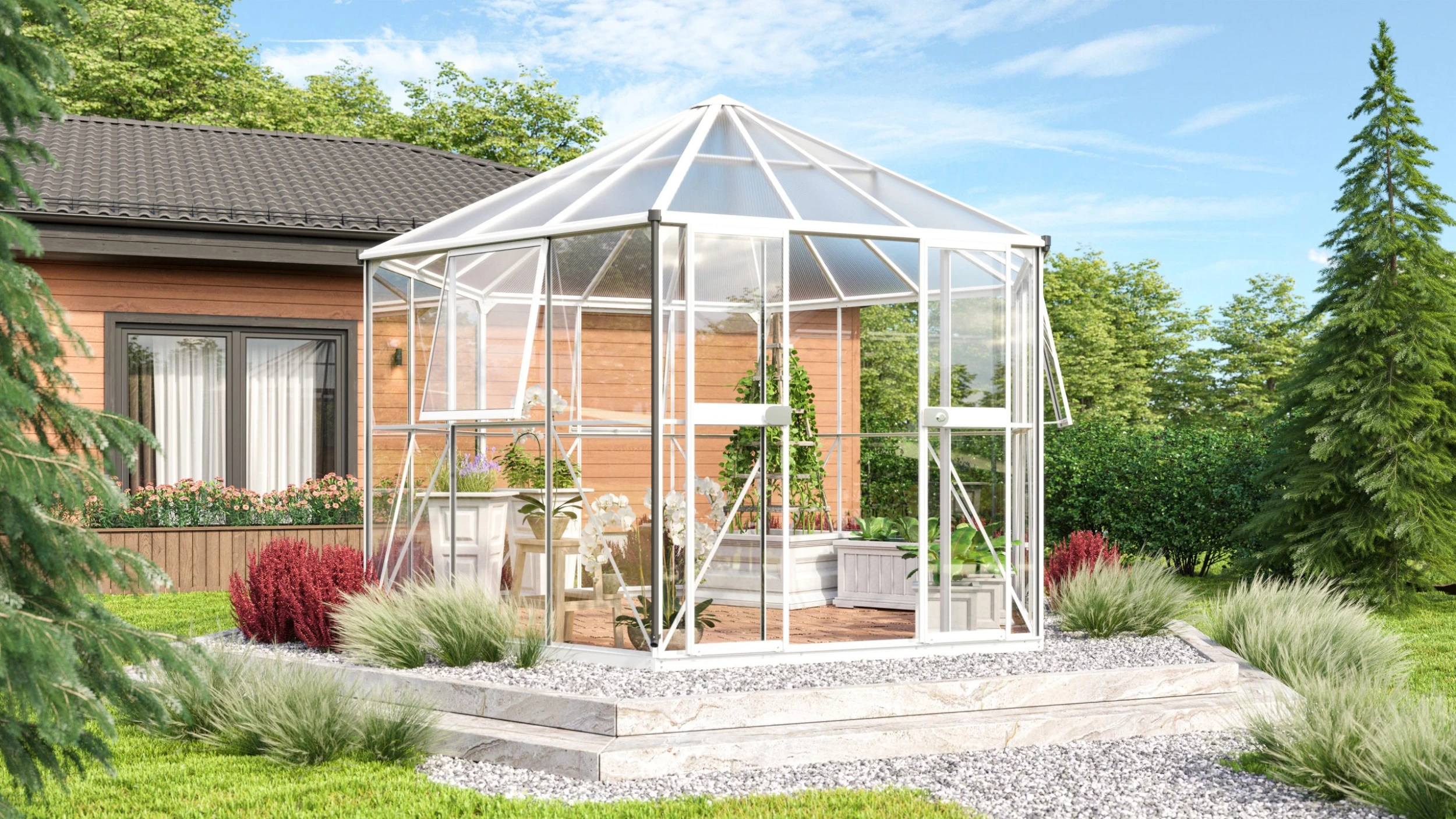 Vitavia Gewächshaus Juno 9000 383 x 331 cm weiß 3 mm Sicherheitsglas Vitavia Gewächshaus Juno 9000 383 X 331 Cm Weiß 3 Mm Sicherheitsglas -Vitavia Speichern 4005717203979 scaled