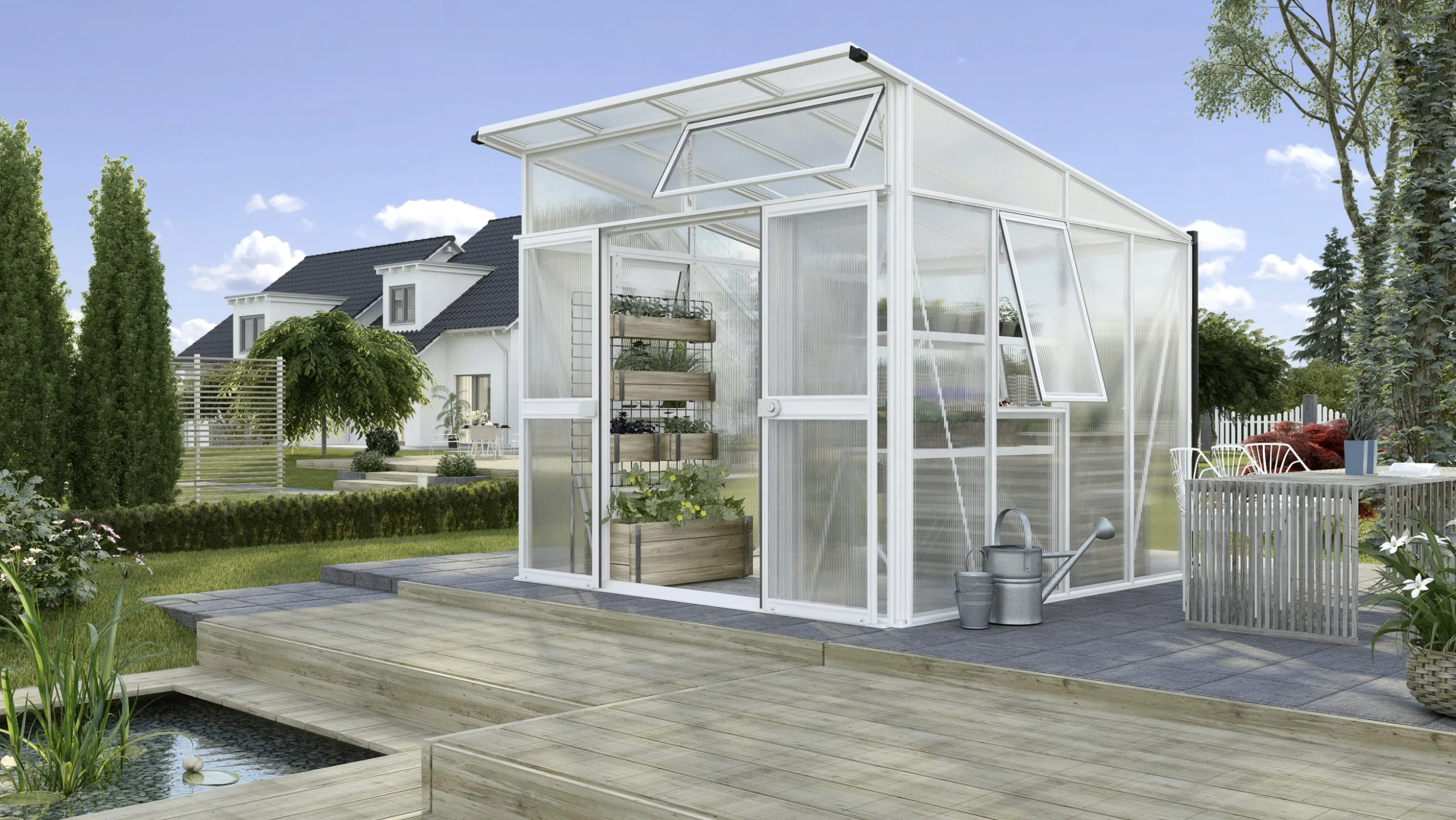 Vitavia Gewächshaus Aura 7800 275 x 270 cm weiss 10 mm Hohlkammerplatten Vitavia Gewächshaus Aura 7800 275 X 270 Cm Weiss 10 Mm Hohlkammerplatten -Vitavia Speichern 4005717204082 1769482 scaled