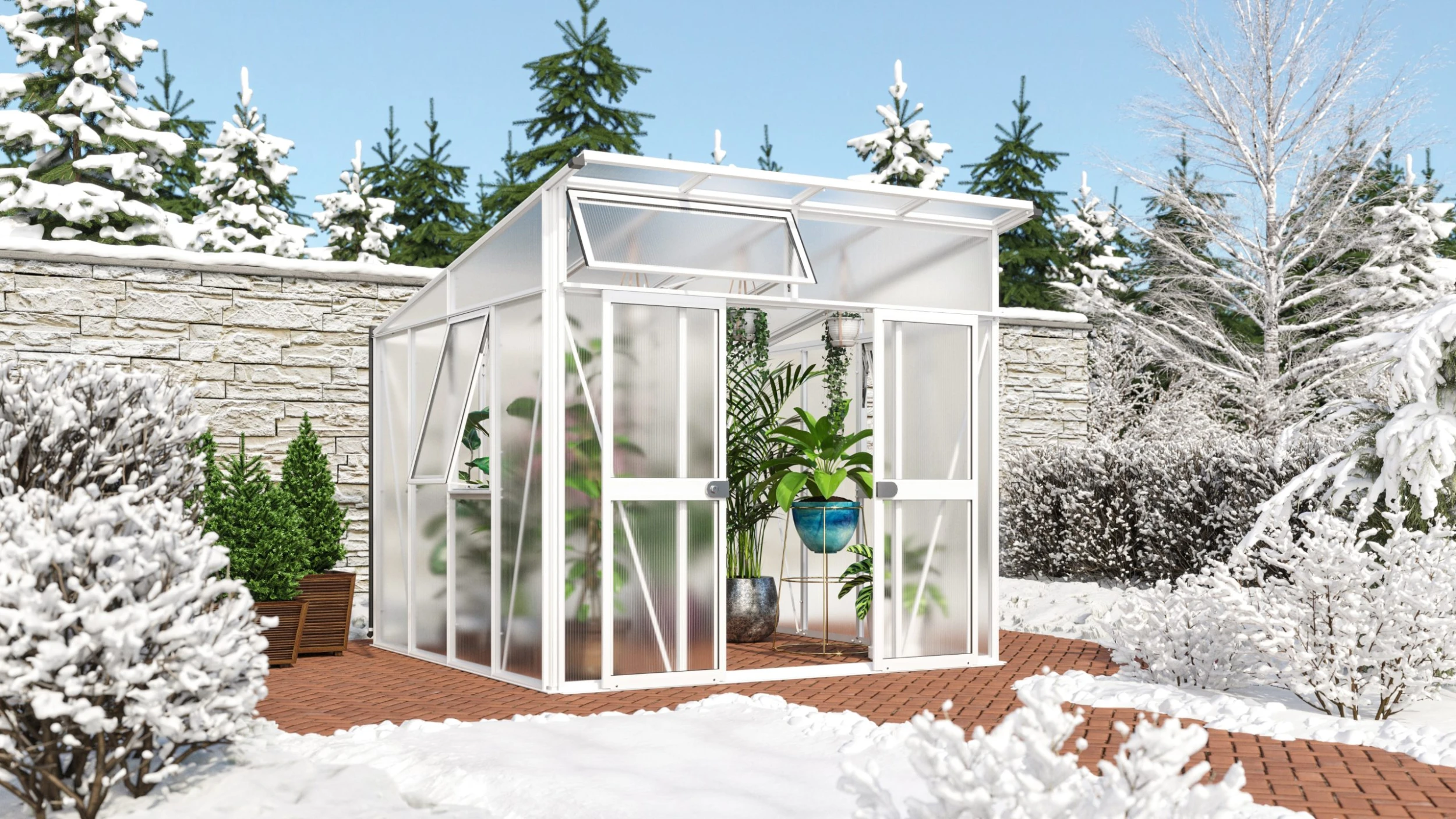 Vitavia Gewächshaus Aura 7800 275 x 270 cm weiss 10 mm Hohlkammerplatten Vitavia Gewächshaus Aura 7800 275 X 270 Cm Weiss 10 Mm Hohlkammerplatten -Vitavia Speichern 4005717204082 2495804 scaled