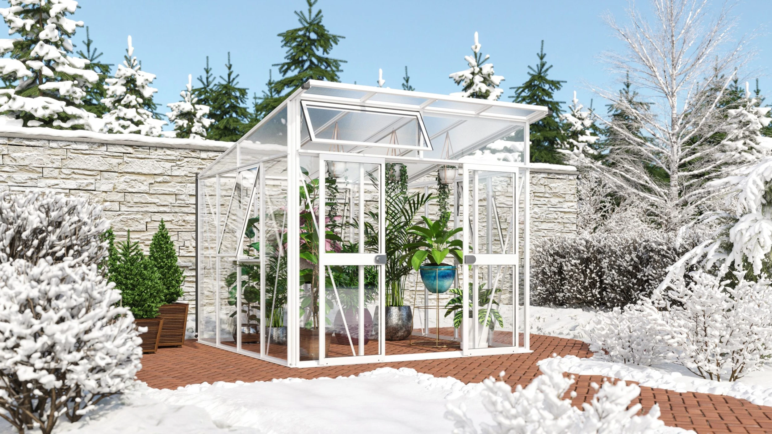 Vitavia Gewächshaus Aura 7800 275 x 270 cm smaragd Sicherheitsglas und 10 mm Hohlkammerplatten Vitavia Gewächshaus Aura 7800 275 X 270 Cm Smaragd Sicherheitsglas Und 10 Mm Hohlkammerplatten -Vitavia Speichern 4005717204099 2495806 scaled