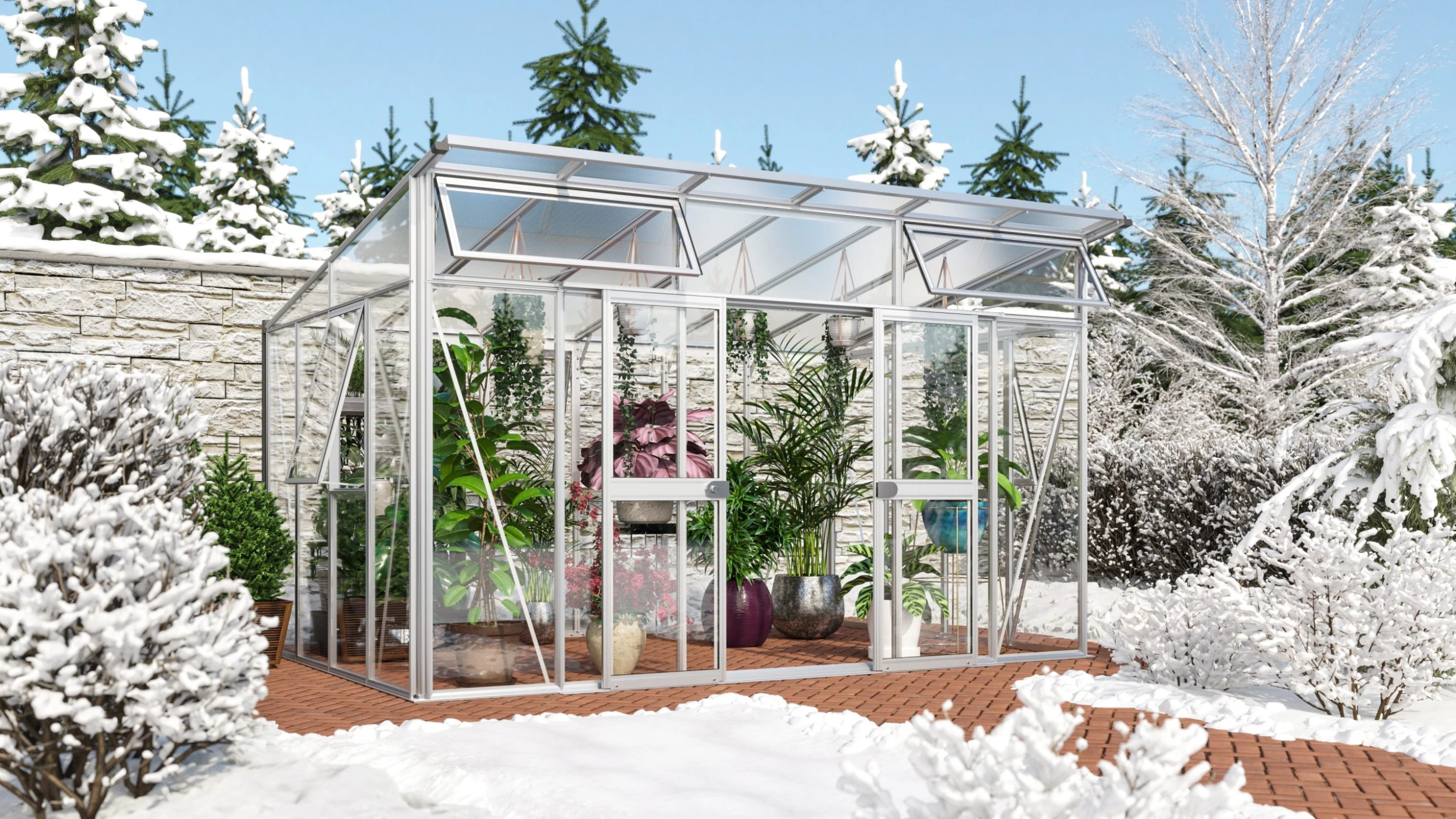 Vitavia Gewächshaus Aura 11500 275 x 396 cm weiss Sicherheitsglas und 10 mm Hohlkammerplatten Vitavia Gewächshaus Aura 11500 275 X 396 Cm Weiss Sicherheitsglas Und 10 Mm Hohlkammerplatten -Vitavia Speichern 4005717204112 2495848 scaled