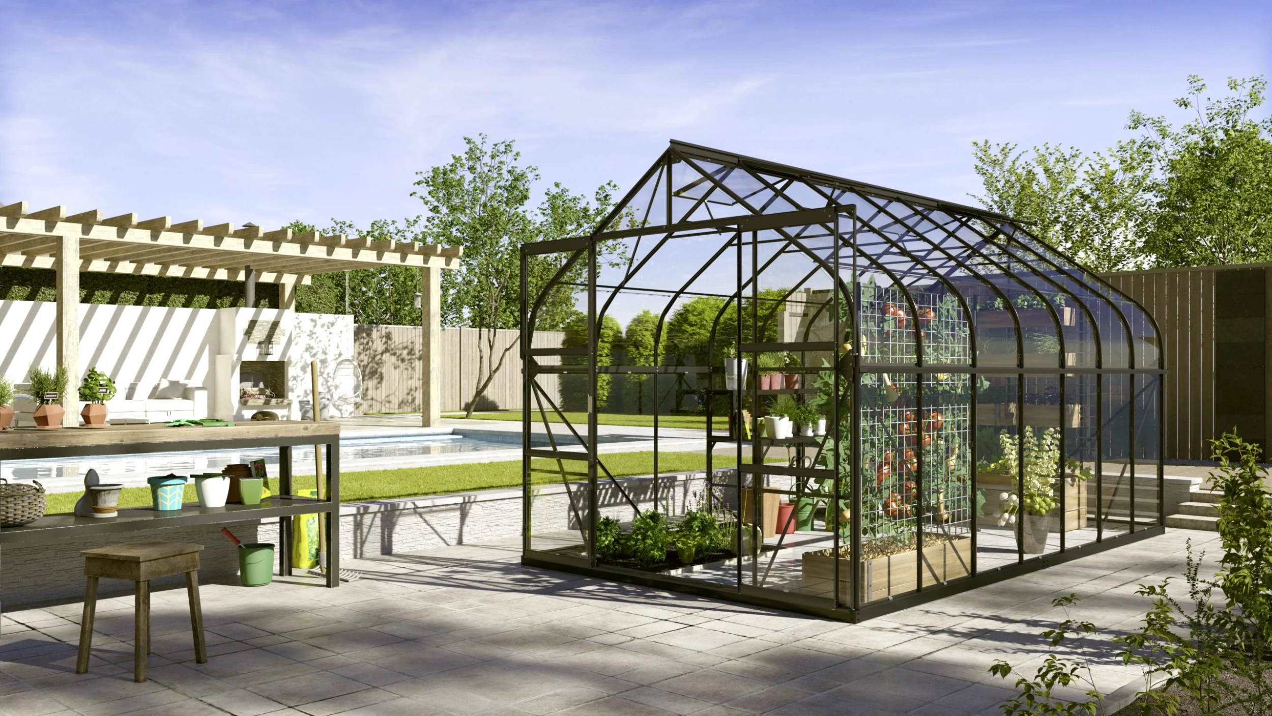 Vitavia Gewächshaus Dione 11500 264 x 445 cm schwarz 3 mm Sicherheitsglas Vitavia Gewächshaus Dione 11500 264 X 445 Cm Schwarz 3 Mm Sicherheitsglas -Vitavia Speichern 4005717205096 scaled