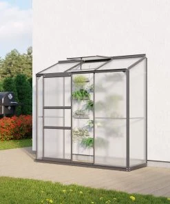 Vitavia Anlehngewächshaus Styx 1300 65 X 192 Cm Schwarz 4 Mm Hohlkammerplatten