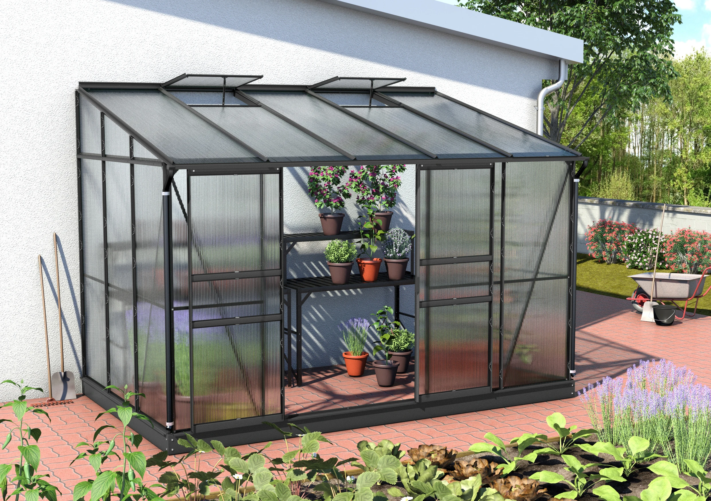 Vitavia Gewächshaus Osiris 6500 190 x 317 cm schwarz 4 mm Hohlkammerplatten Vitavia Gewächshaus Osiris 6500 190 X 317 Cm Schwarz 4 Mm Hohlkammerplatten -Vitavia Speichern 4005717205201