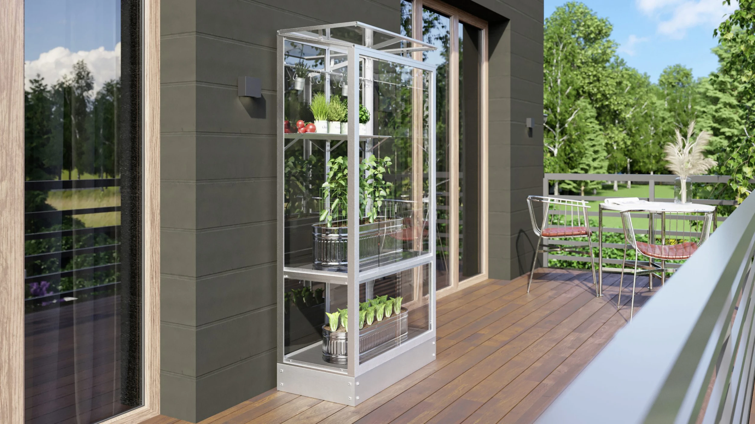 Vitavia Balkongewächshaus Stad 350 43 x 81 cm aluminium 3 mm Sicherheitsglas inkl. Stahlfundament Vitavia Balkongewächshaus Stad 350 43 X 81 Cm Aluminium 3 Mm Sicherheitsglas Inkl. Stahlfundament -Vitavia Speichern 4005717210656 3131819 scaled