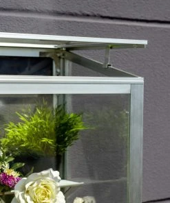 Vitavia Balkongewächshaus Stad 350 43 X 81 Cm Aluminium 3 Mm Sicherheitsglas Inkl. Rollfundament