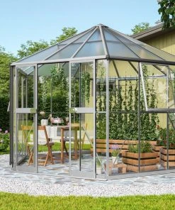 Vitavia Gewächshaus Pi 9000 383 X 333 Cm Aluminium 3 Mm Sicherheitsglas