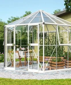 Vitavia Gewächshaus Pi 9000 383 X 333 Cm Weiß 3 Mm Sicherheitsglas