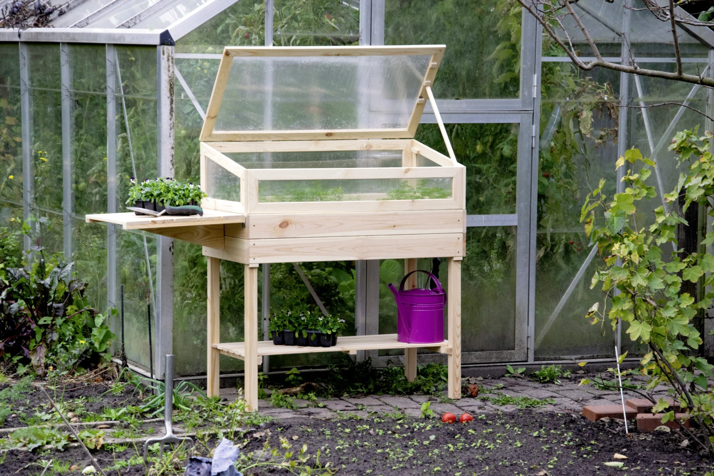 Dobar Erhöhtes Frühbeet mit Tisch & Haken transparent Kiefer 150 x 50 x 107 cm Dobar Erhöhtes Frühbeet Mit Tisch & Haken Transparent Kiefer 150 X 50 X 107 Cm -Vitavia Speichern 4055894583951 3169858 scaled