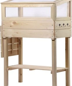 Dobar Erhöhtes Frühbeet Mit Tisch & Haken Transparent Kiefer 116 X 40 X 110 Cm