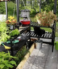 Vitavia Alutisch 121 X 54 X 76 Cm Schwarz 2 Ablagen