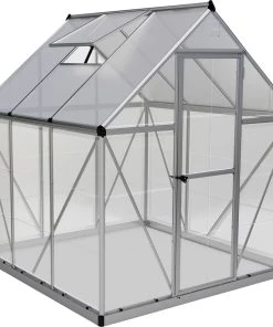 Palram Canopia Gewächshaus Hybrid 6X6 Silber 185 X 186 X 208 Cm