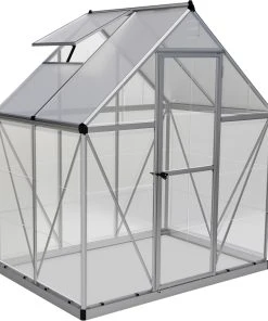 Palram Canopia Gewächshaus Hybrid 6X4 Silber 185 X 126 X 208 Cm