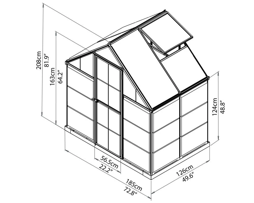 Canopia Gewächshaus Hybrid 6X4 grün 185 x 126 x 208 cm Palram Canopia Gewächshaus Hybrid 6X4 Grün 185 X 126 X 208 Cm -Vitavia Speichern 7290103110895 1