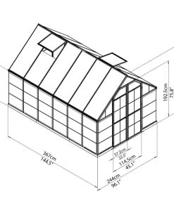 Palram Canopia Gewächshaus Balance 8X12 Silver 244 X 367 X 124 Cm 5 Palram Canopia Gewächshaus Balance 8X12 Silver 244 X 367 X 124 Cm -Vitavia Speichern 7290103121815 1