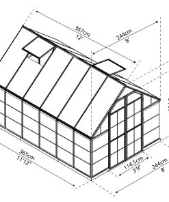 Palram Canopia Gewächshaus Balance 8X12 Silver 244 X 367 X 124 Cm 6 Palram Canopia Gewächshaus Balance 8X12 Silver 244 X 367 X 124 Cm -Vitavia Speichern 7290103121815 2331799 scaled