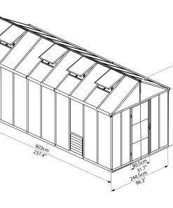 Palram Canopia Gewächshaus Glory 8X20 244,5 X 603 X 268,5 Cm